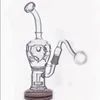 6.0inchs Thick Glass Water Bongs Recycler Oil Rigs Hookahs Smoke Glass Pipe Unique Bong Percolator With 14mm banger