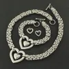 Zestawy biżuterii ślubnej Modna stal nierdzewna Vintage Vintage Naszyjnik i kolczyki bransoletki dla kobiety dziewcząt mężczyzna Joyas Store SCAEACCF 231207