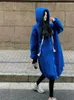 Felpe con cappuccio da donna in pile di agnello invernale da donna addensare lettera allentata cappotto con zip felpa con cappuccio lunga oversize causale mantello di moda coreana