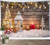 Gobeliny Wesołych Świąt Tobestry Śnieg gobeliny ozdoby świąteczne wiszące na drewnianym desce koc na ścianę do sypialni Dormie