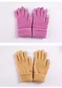 Knitted gloves for women's winter warmth, plush and thick woolen touch screen gloves