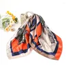 Stage Wear Fashion Lady Silk Scarf Gift Autumn And Winter Warm Satin Imitation Printed Shawl Wholesale