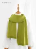 Scarves Solid Color Green Cashmere Scarf for Men Autumn Winter Knitted Wool Thickened Warm Women Scarves Adults Luxury Christmas Gifts 231204