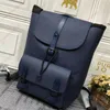 디자이너 Christopher Backpack Slim Men Backpack Bag M58644 Knapsack Cowhide Black Leather Double Stitched Flap Strap Travel Luggage Laptop Tote Satchel