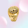 Fashion Hip Hop Gold Color Finger Ring Men039S Punk Style Ring Band Cool Lion Head Ring Mannelijke sieraden 8137893899