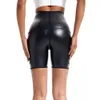 Women Waist Trainer Leather Pants Tummy Control Panties High Waisted Slimming Shapewear Pleather Body Shaper Shorts With Pockets