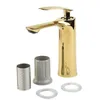 Bathroom Sink Faucets 1PC Gold Brass Wash Basin Faucet Cold & Waterfall Single Handle Deck Mounted For Fixture
