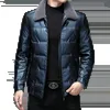 Parkas pour hommes de qualité supérieure couleur unie hommes décontracté 90 vestes de canard blanc col de fourrure affaires épais vêtements d'extérieur chauds manteaux bouffants vêtements 231207