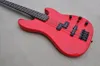 4 Strings Red Electric Bass Guitar with 20 Frets Rosewood Freboard Customizable