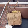 Plunjezakken Mode Retro Fringe Dames Messenger Kwastje Emmer Tas Meisje Trekkoord Schouderhandtassen Crossbody