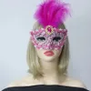 Party Mask Mask Women Masquerade Luxury Peacock Feathers Half Face Cosplay Costume Venetian For Children 231207