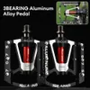 Bike Pedals Aluminium Alloy Bicycle Pedals 3 Bearings Non-Slip MTB Road Bike Pedals Ultralight Mountain Bike Cycling Sealed Bearing Pedals 231207