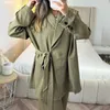 Frauen Zweiteilige Hosen Waytobele Frauen Blazer Anzug Herbst Casual Solide Langarm Mit Knopf Revers Lose Spitze Up Top Sets streetwear 231206