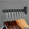 Towel Racks 8Hole Clothes Rack Hangers 304 Stainless Steel Wall Mounted Hanger Indoor Space Saving Drop Delivery Home Garden Bath Bath Dhhwj