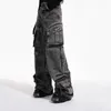 Мужские джинсы IEFB Niche Design Винтажные мужские комбинезоны с несколькими карманами Джинсы на молнии с высокой талией Однотонные персонализированные мужские джинсовые брюки 9A7703 231206