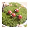 Konst och hantverk Artificial Mini Lady Bugs Insects Beatle Fairy Garden Miniatures Moss Terrarium Decor Harts Bonsai Home Drop Delivery DHA5K