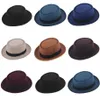 Mistdawn-casquette classique en feutre pour hommes et femmes, chapeau Porkpie à bord court, ruban noir, taille 7 1 4 larges, 246K