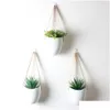 Planters Pots 3pcs / set style nordique en céramique pot de fleur plante décoration support suspendu planteur maison couloir balcon mur T200104 Drop Dh8Vn