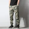 Calças masculinas camuflagem japonesa macacão perna faixa para masculino fino ajuste resistente ao desgaste casual cortado carga 231207