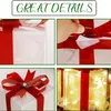 Christmas Decorations 3pcs Christmas Gift Boxes with LED Lights Wrought Iron Luminous Ornaments Holiday Year Xmas Gifts Party Indoor Home Decor 231207