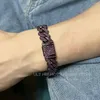 Link Armbänder ULJ Hip Hop Glänzende Kubanische Kette Frauen Männer Schwarz Lila Grün Farbe Strass Iced Out Punk Armband Schmuck