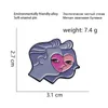 Brooches Cartoon Double-sided Love Face Enamel Pin Purple Brooch Bag Clothes Lapel Sasha Away Badge Jewelry Gift For People