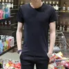 Męskie garnitury A3132 Slim T-shirt Men Men Tree Standardowa pusta koszulka Czarna białe koszulki