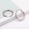 Hoop Earrings 1Pair Stainless Steel Sleek Circle Piercing Jewelry Accessories For Women Elegant Luxury Ear Cuffs Gifts