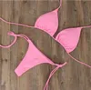 Designer 2pcs Sexy Mulheres Verão Swimwear Bikini Set Bra Tie Side GString Thong Praia Triângulo Terno Maiô Banheira Swimming9686624