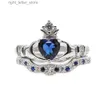 Anello solitario in argento sterling 925 all'ingrosso fabbrica di fidanzamento di nozze cuore irlandese claddagh anello di promessa set YQ231207