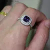 Solitaire Ring Choucong 3CT Purple 5A Zircon Stone 925 Sterling Silver Women Engagement Wedding Band Ring US Size 5-11 Gift YQ231207