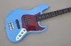 4 strängar Blue Electric Bass Guitar med 20 banden Rosewood Freboard anpassningsbar