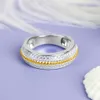 Unique Designer Style Band Jewelry Wheel Solid 925 Sterling Silver Gold Filigree Women Moissanite Ring