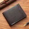 Wallets Men's Wallet Short Money Clip Young Men Simple Fashion Multi-card Litchi Pattern Cross Splicing Leather