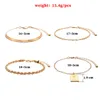 Link Bracelets 4pc Female Stainless Steel Cuban Chain Bohemian Silver Gold Plated Performance For Girl Accessories Ins Bracelet Women's