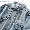 Herrenjacken American Retro Snowflake Washed Jacke Herrenbekleidung Denim Motorradjacke Lose vielseitige Mäntel Tasche Baumwolle Oberbekleidung 231206