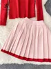 فساتين العمل Singreiny Japan Style Women Suits Unbtled Sleeves Split Pullover High Weist Mini Pleate Skirt 2023 Autumn Y2K Fashion