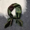 Scarves Green Color Neck Mulberry Silk Scarf Womens Charming Head Hair Wristband Soft Smooth Female Bow Ties Hijab280K