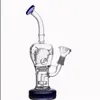 6.0inç Kalın Cam Su Bongs Recycler Yağ Teçhizatları Hookahlar Duman Cam Boru Eşsiz Bong Percolator 14mm Banger