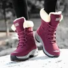 Bottes Hiver femmes bottes de haute qualité garder au chaud mi-mollet bottes de neige femmes à lacets confortable dames bottes Chaussures Femme 231206