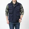 Gilets pour hommes Mode Casual Multi Fonctionnel FFishing Gilet Tactique Coar Séchage Rapide Sports de Plein Air Olive Sans Manches Trench Coat