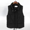 Gilets pour femmes Femmes Veste d'hiver Coupe-vent Manteau de gilet chaud pour col montant élégant avec poches Boutons de fermeture à glissière Placket