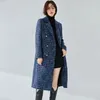 Herfst en winter kleine geurige windwol grove tweed halflange jas hoogwaardige wollen jas voor dames