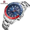 Armbandsur Naviforce Casual Brand Men's Watch rostfritt stål sportklocka för män kvarts datumklocka med lysande händer relogio masculino 231206