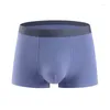 Cuecas Modal Men's Underwear Traceless Loose Fit Plus Size Mid Cintura Sólida Respirável Antibacteriana Calças de Canto Plano