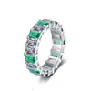 Emerald Cut Moissanite Wedding For Women Luxury 925 Silver 10.5 Carats Lab Grown Diamond Jewelry Eternity Pierścienie