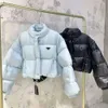 Dhgate Pra Monclair Jacket Gusting ملابس مصممة ، رقبة شتوية قصيرة ، أبيض أسفل سترة نسائية سميكة ، جيب مقاوم للرياح ، سترة فتاة دافئة