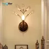Lâmpadas de parede Nordic Light Cristal Matel Vintage Sconce para Home Quarto Sala de estar Decoração Interior Iluminação Interior Lâmpada