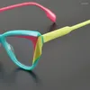 Sonnenbrillenrahmen Designer Literarische Nische Cat-Eye Mode Brillenrahmen Männer und Frauen Mehrfarbig Kleines Gesicht Essigsäure Optisch