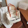 Borsa per la spesa alla moda per borse da donna Borsa a tracolla in tela Borsa tote di grande capacità Vacanza da viaggio portatile femminile